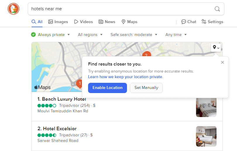 Insert Location data on your Site for DuckDuckGO SEO